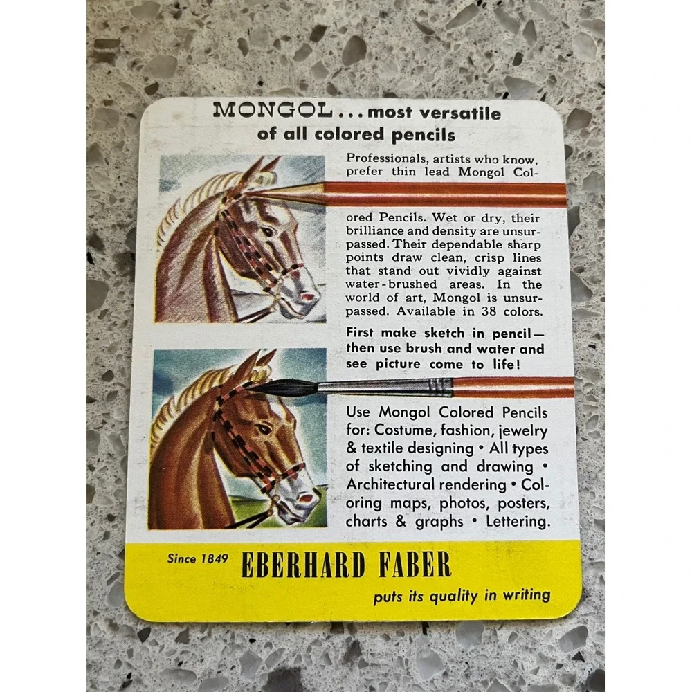 Vintage Eberhard Faber Mongo Colored Pencils Assortment 743 1950 USA Box
